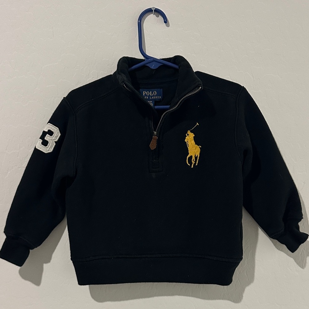 Polo by Ralph Lauren Kids Black and Gold Quarter-Zip Sweatshirt boys